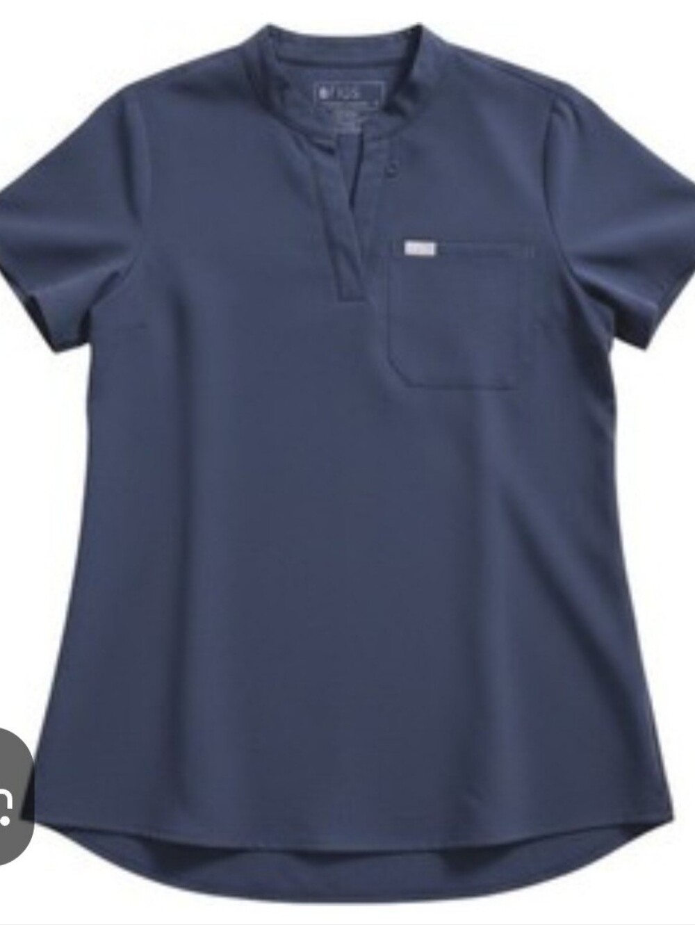 Figs Mandarin Collar Technical Cillection Scrub Top Charcoal Size Small